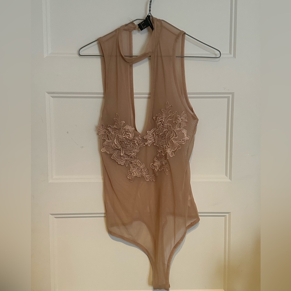 Revamped Tan Mesh Bodysuit